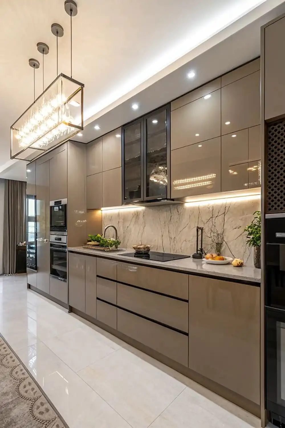 مدل کابینت آشپزخانه رنگ بژ