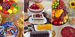 تزیین میز تنقلات مهمانی با دیزاین شیک و مجلسی برای بانوان خوش سلیقه