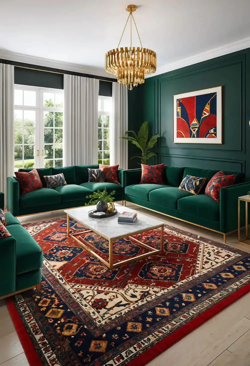 چیدمان اتاق نشیمن مربعی