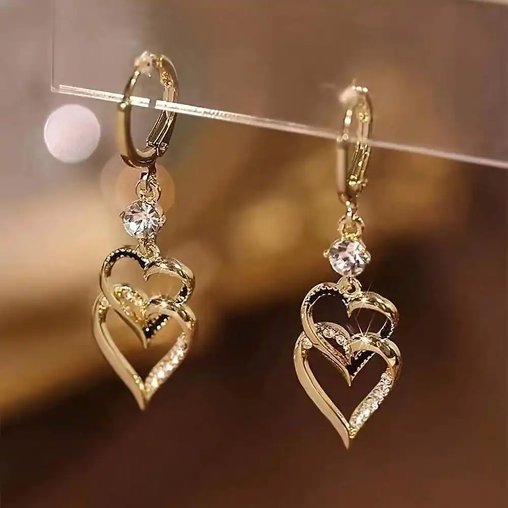 مدل گوشواره قلبی طلا