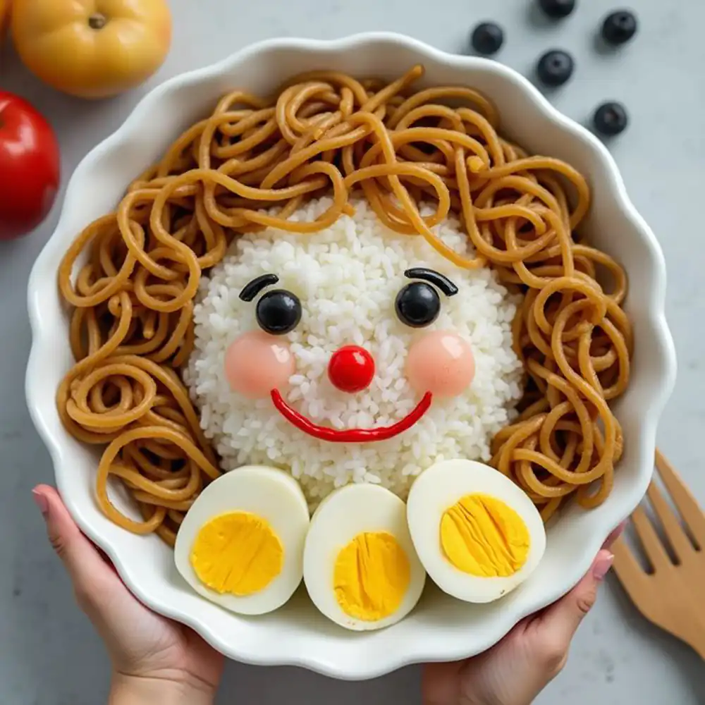 تزیین غذای ماکارونی