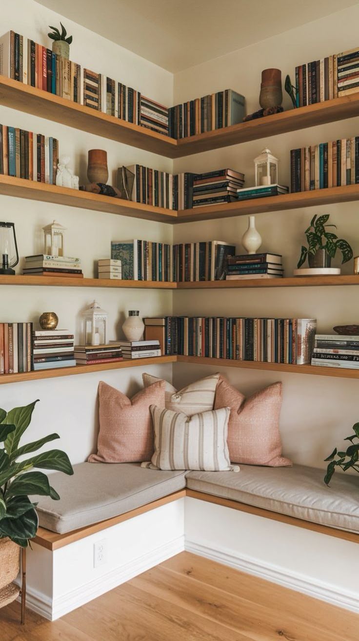 مدل کتابخانه برای کنج دیوار