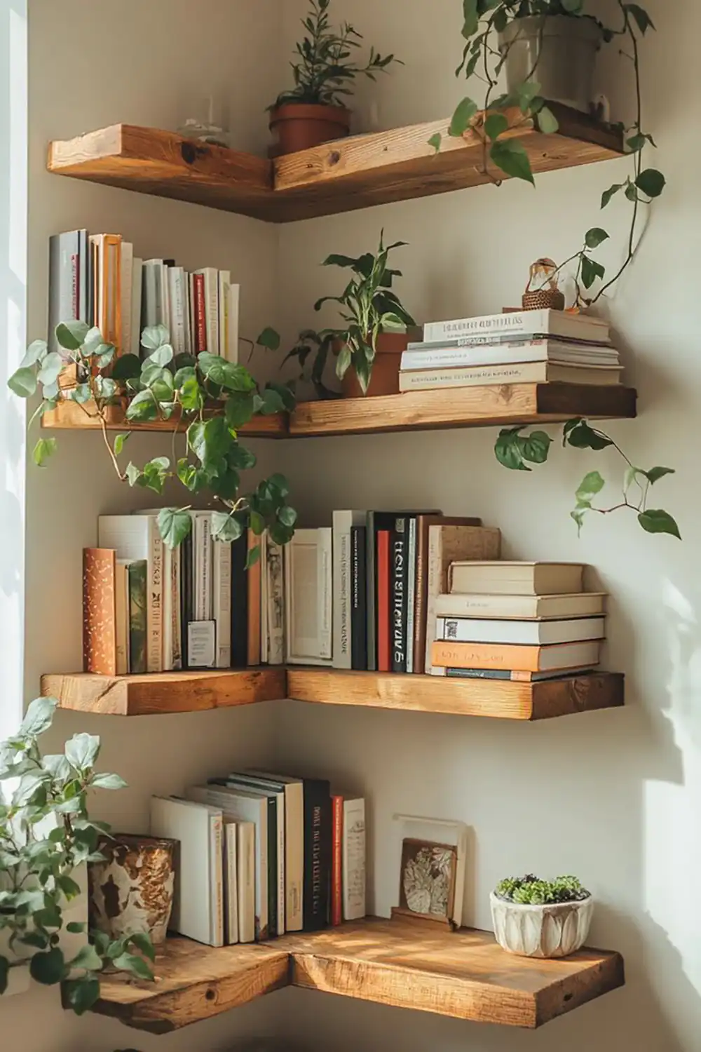 مدل کتابخانه برای کنج دیوار