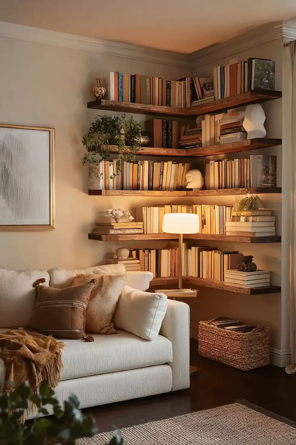 مدل کتابخانه برای کنج دیوار