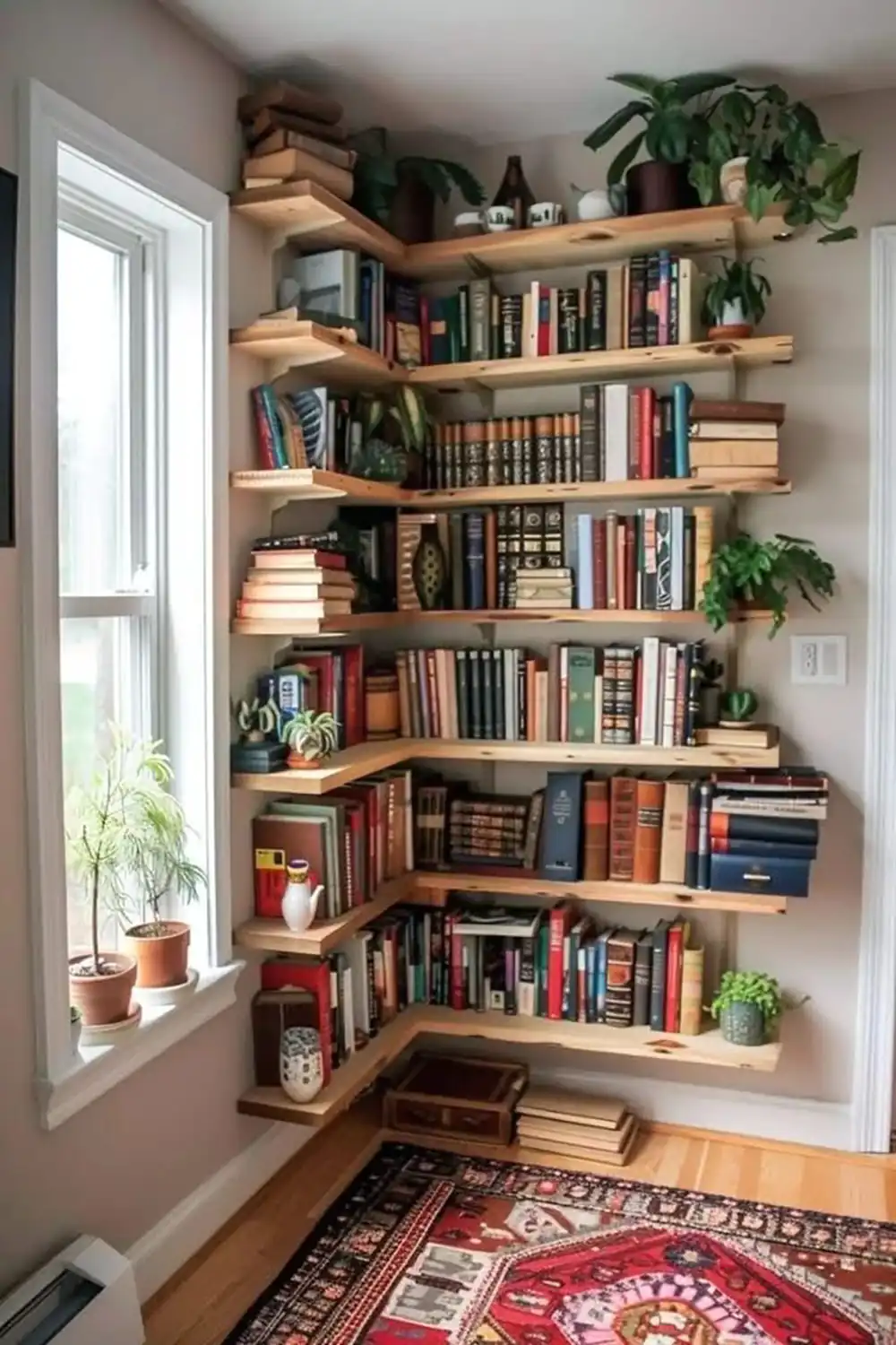 مدل کتابخانه برای کنج دیوار
