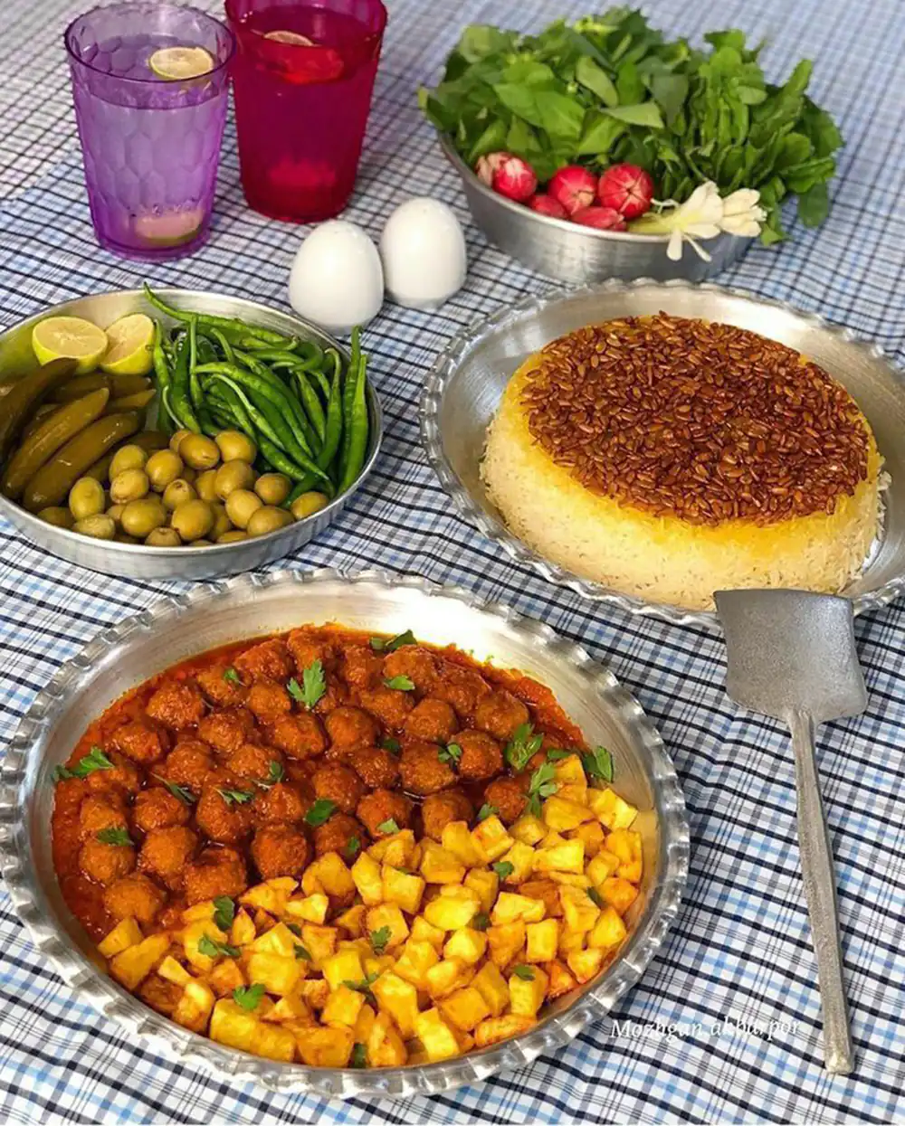 تزیین میز شام دو نفره