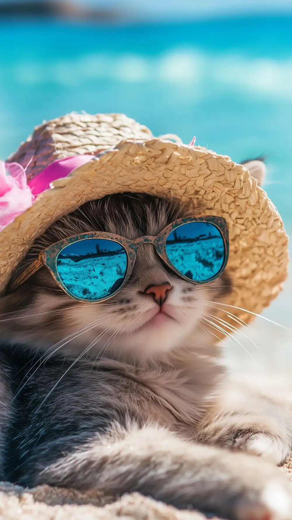 عکس گربه با عینک افتابی