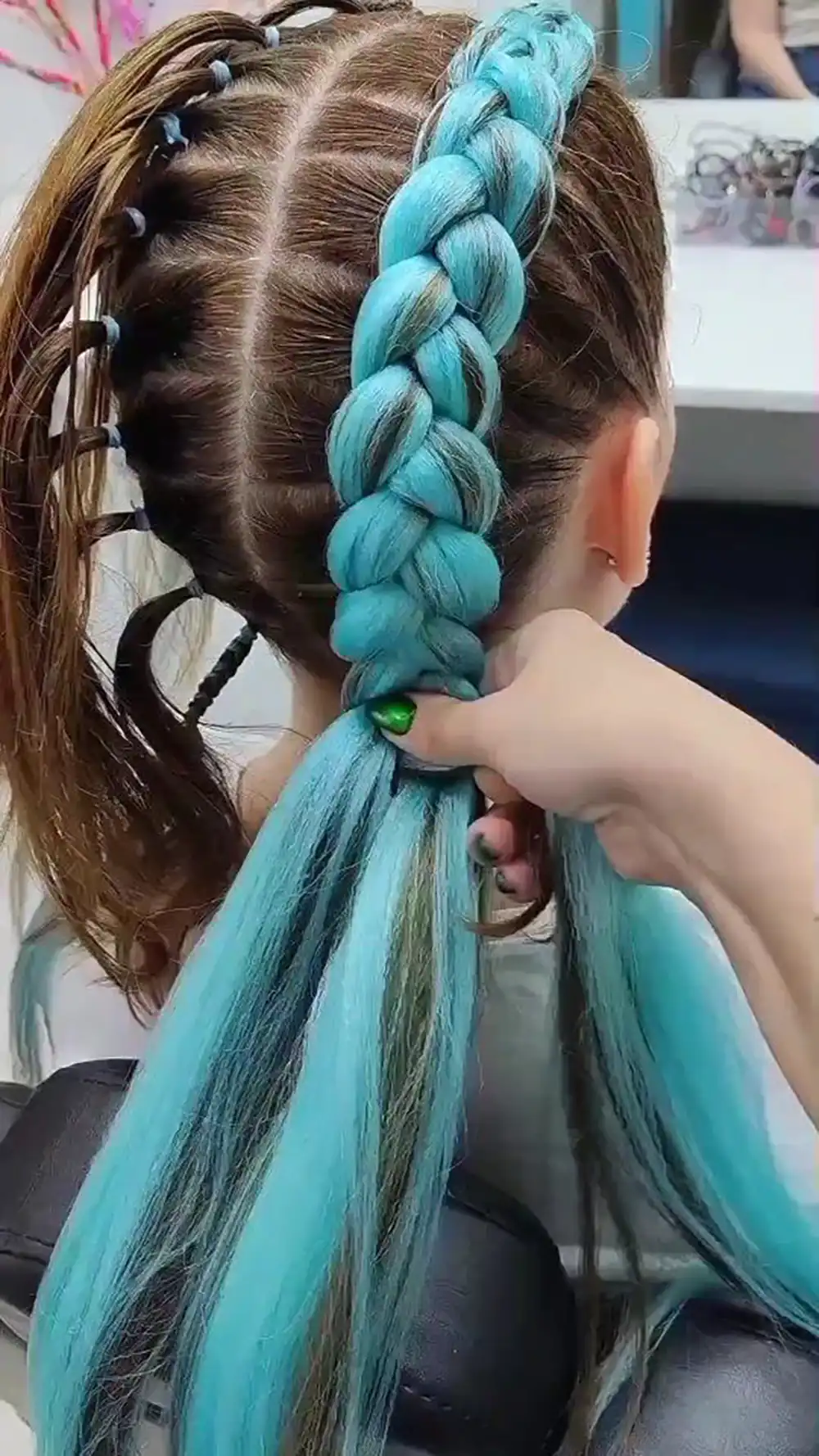 مدل بافت مو رنگی دخترانه