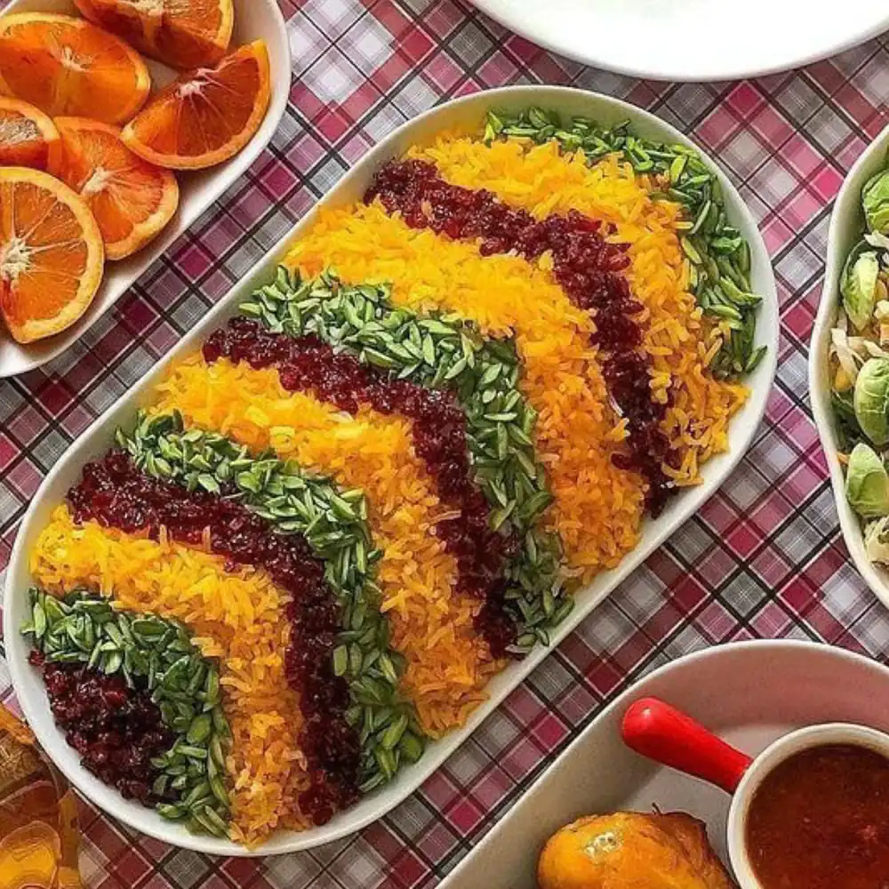 تزیین برنج مجلسی