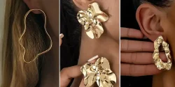 گوشواره طلا مدرن با ترکیب زیبایی کلاسیک و طراحی معاصر