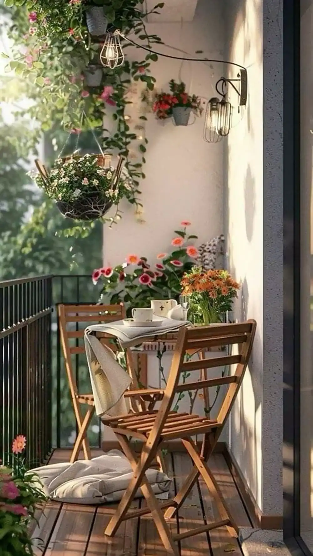 چیدمان تراس با وسایل ساده
