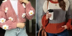 لباس بافت زنانه انتخابی شیک و گرم برای فصل‌های سرد سال