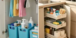 چیدمان کابینت زیر سینک؛ ۲۰ ایده کاربردی برای نظمدهی حرفهای آشپزخانه